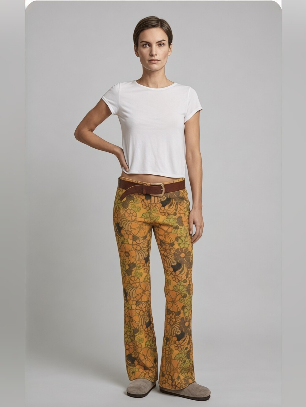 Vintage Floral Flare Pants
